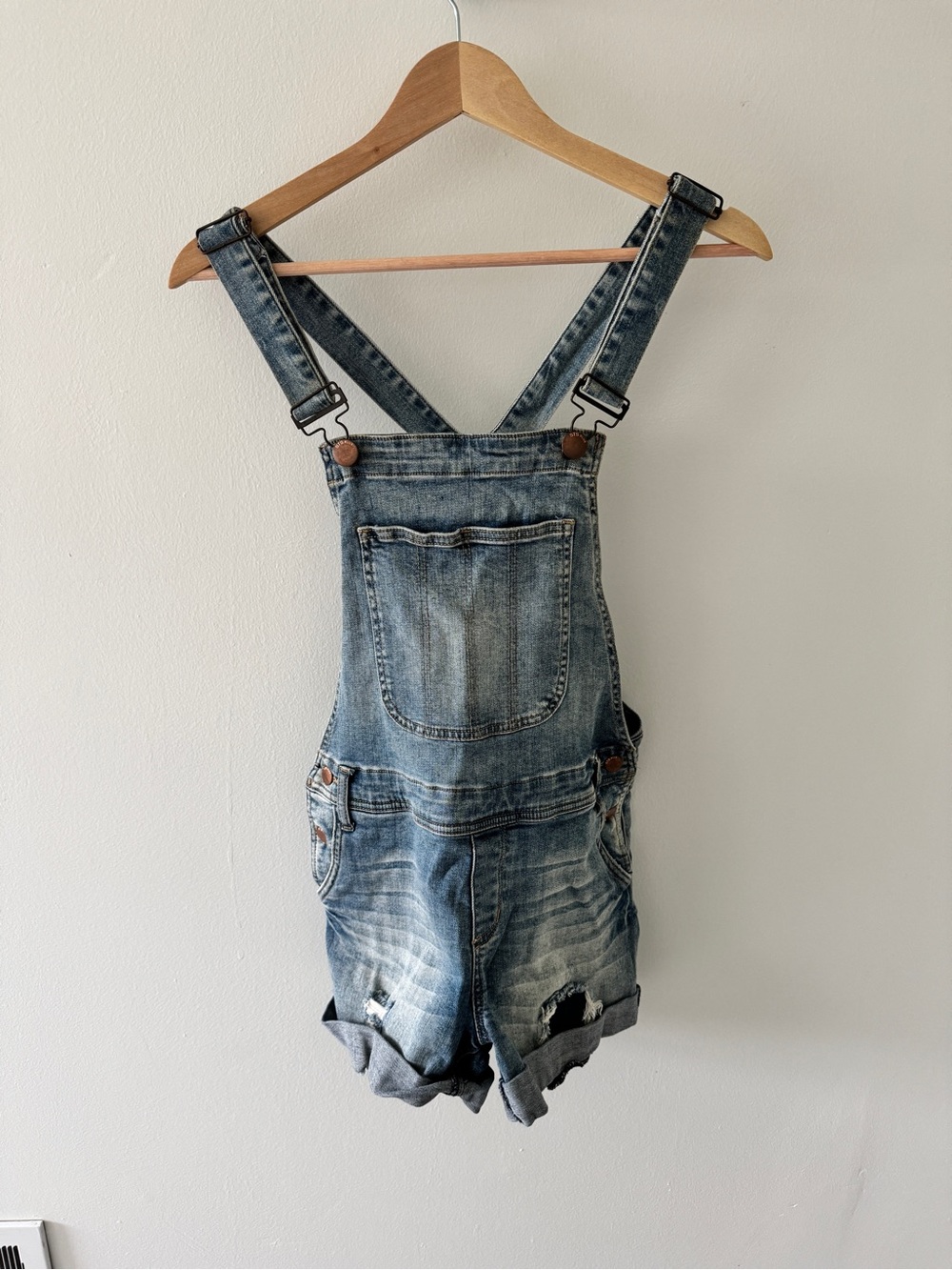 Women Denim Short Overalls - Blue